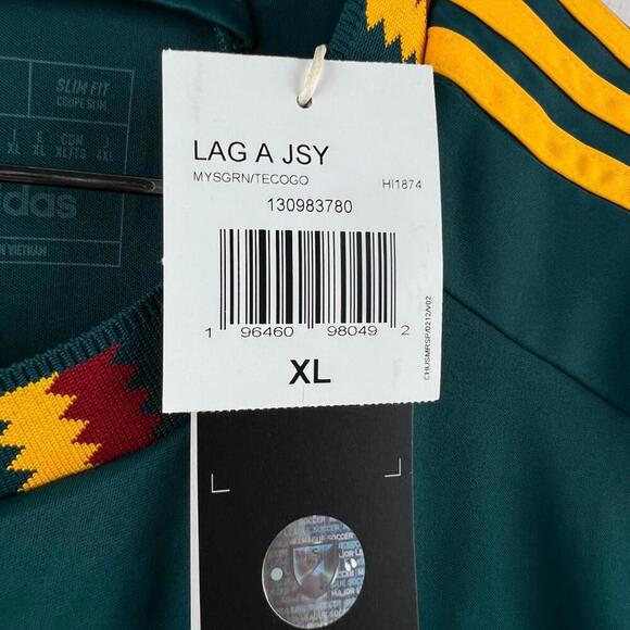 Adidas LA Galaxy 2024 Away Jersey Men's XL Green Yellow Slim Fit Herbalife MLS - Picture 6 of 7